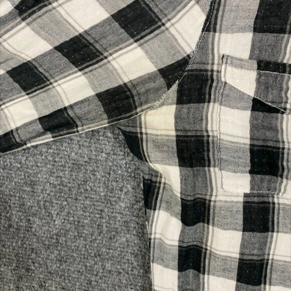 Volcom Button Up Top Women's Small Long Sleeve Checkers 100% Cotton S - Picture 7 of 11